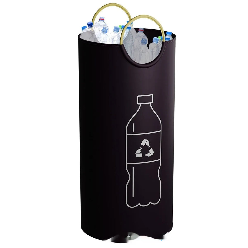 Round portable trash can 38x72cm with plain or patterned design options