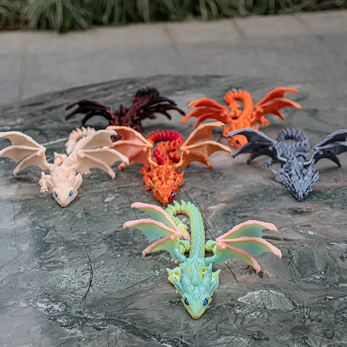 PLA flying dragon wings toy decoration in multiple colours measuring 25cm wide