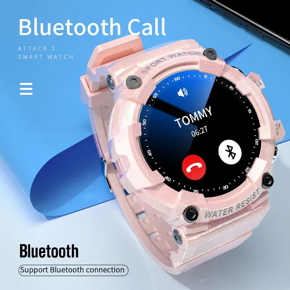 ATTACK 3 IP67 waterproof Bluetooth sports watch with round colour screen and TPU strap