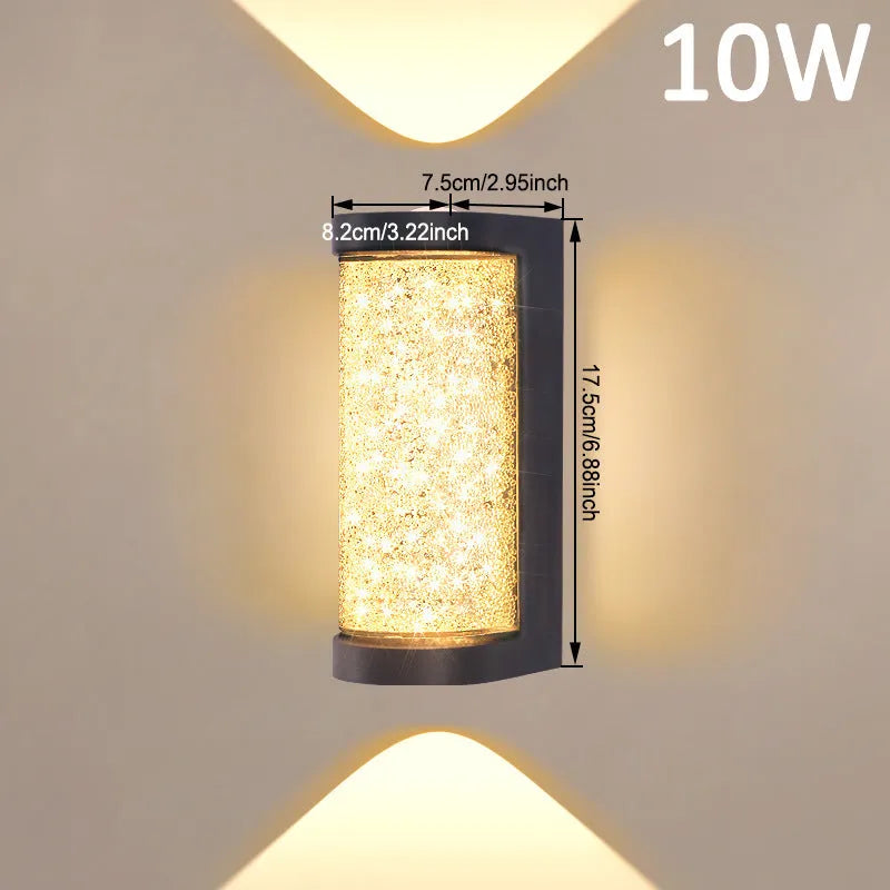 Indoor crystal wall lamp 220V in round or square style with 3000K warm or 6500K white light