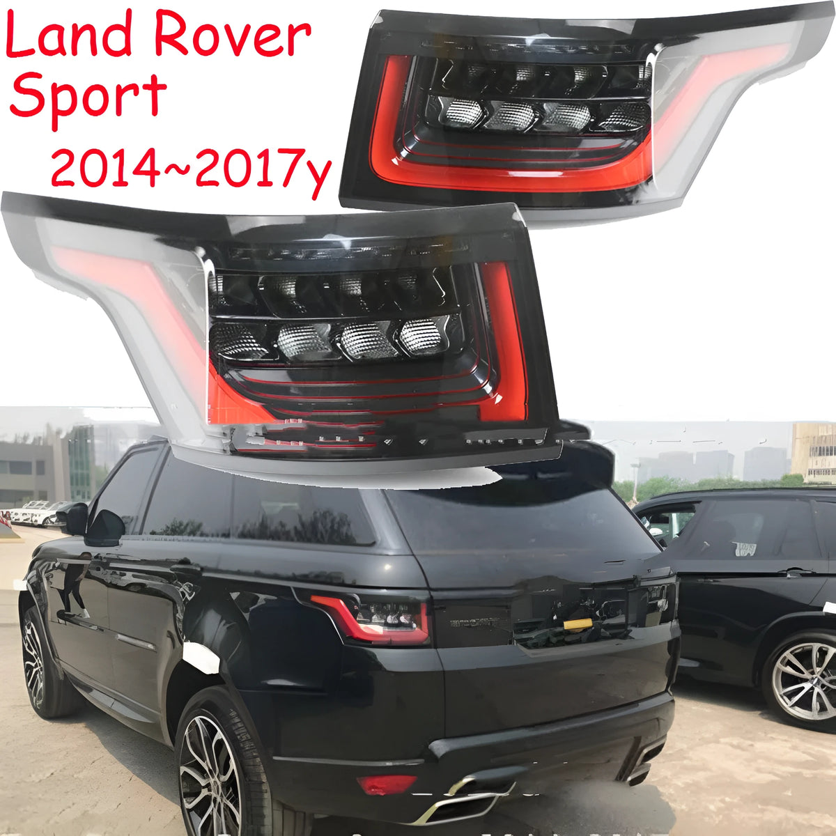 Pair of LED brake light assemblies for car rear bumper replacement, compatible with 2014-2020 models.