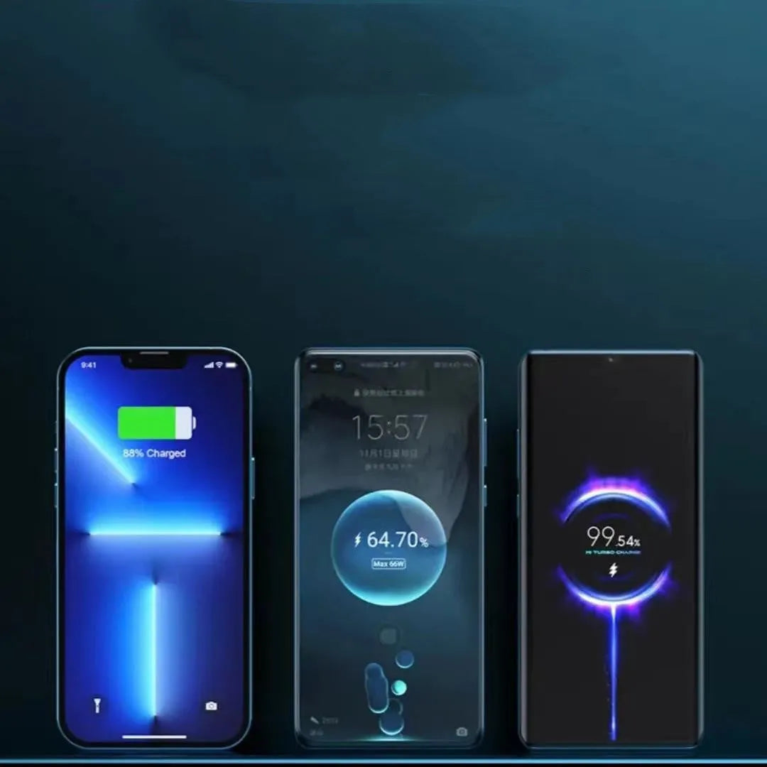 Transparent industrial power bank showing internal aluminum case and battery components