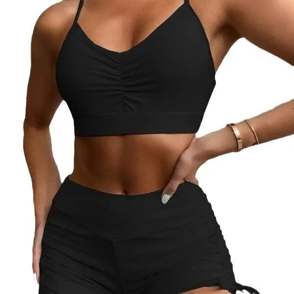 Women's purple high-waist split swimsuit with sleeveless design for swimming and surfing
