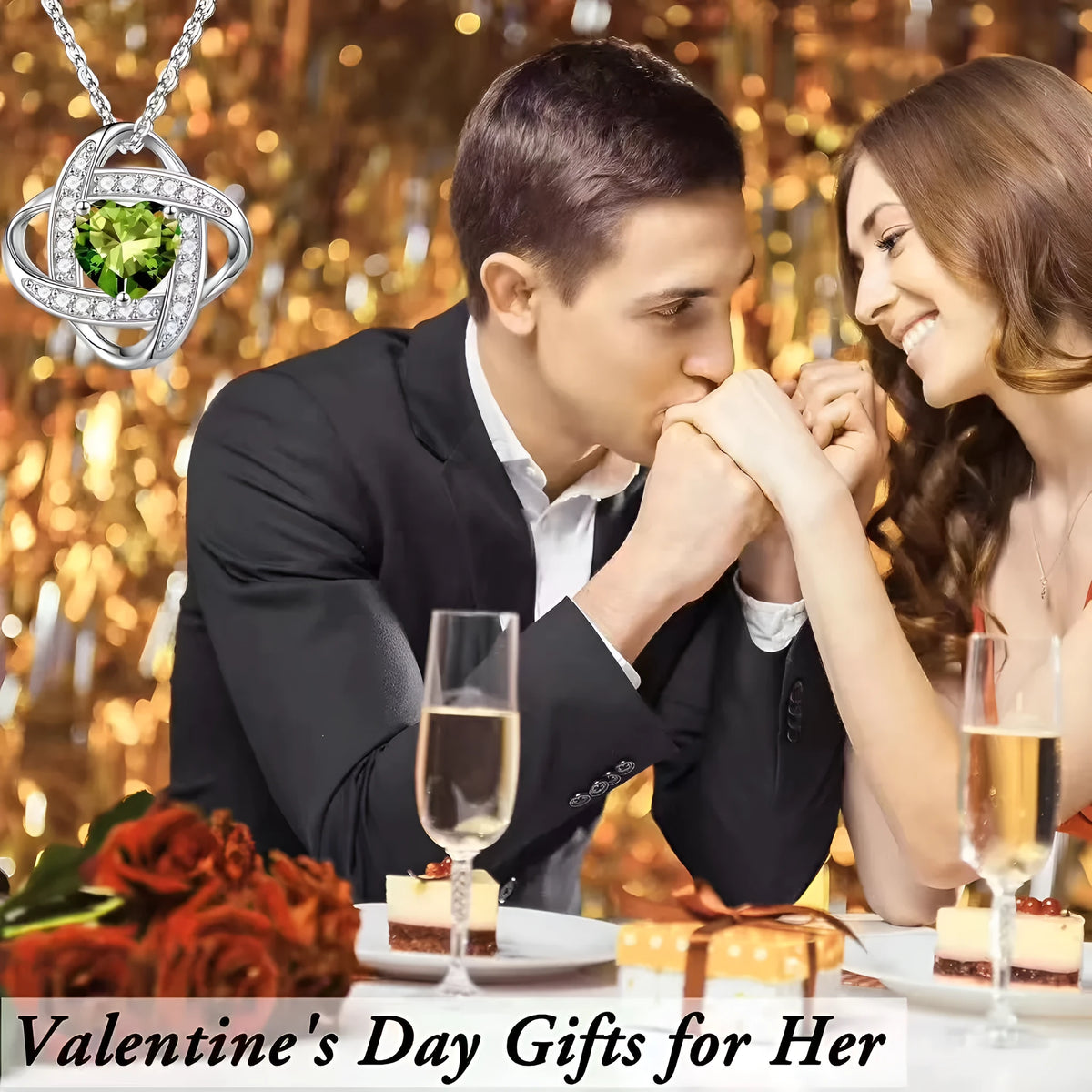 Women's heart-shaped copper necklace with electroplated finish in five colour options