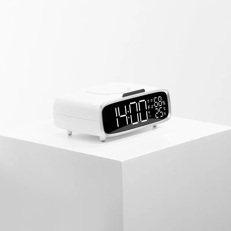 White ABS acrylic Bluetooth speaker wireless charger with night lamp function