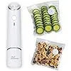 White USB electric vacuum food storage pump with 26x28cm vacuum bags for kitchen use