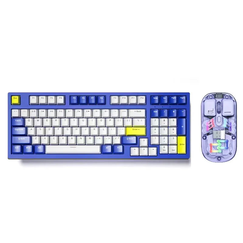 K98 mechanical keyboard with backlight in choice of colours including black orange and sky blue versions