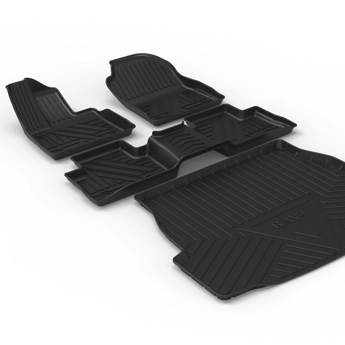 Black TPE car boot liner pad with carbon fibre texture pattern for vehicle floor protection