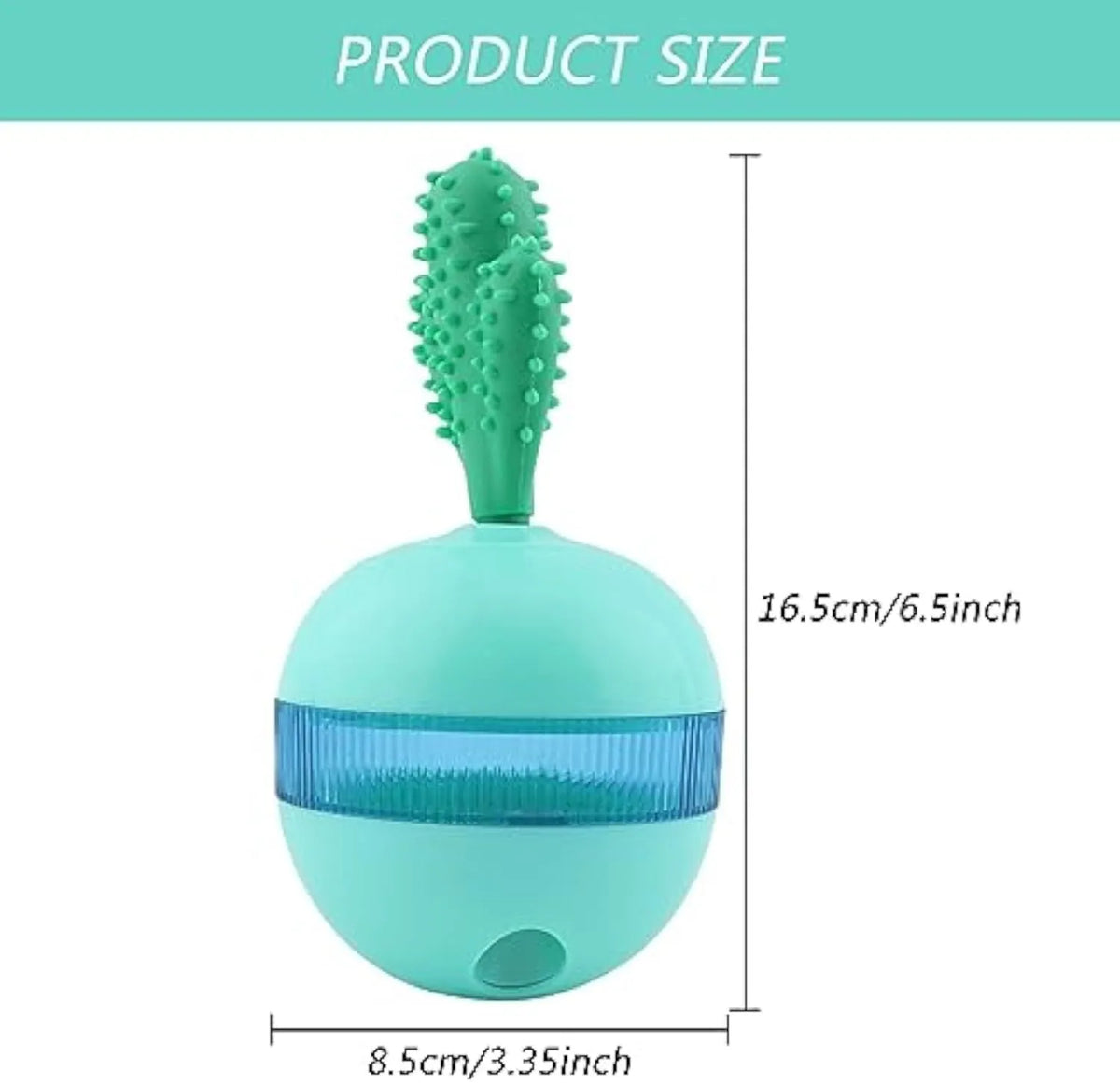 Blue durable rubber treat dispensing tumbler ball dog toy for medium large dogs