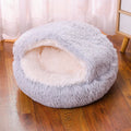 Waterproof semi-surrounded cloth dog kennel in champagne colour, shown in a 50cm size.