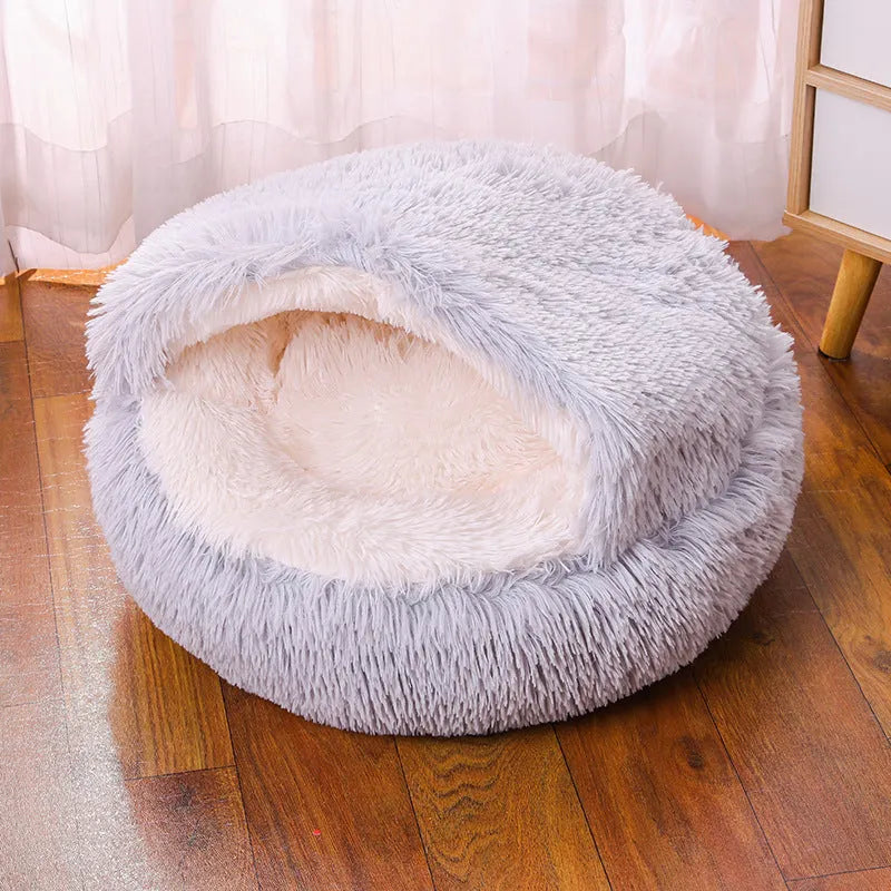 Waterproof semi-surrounded cloth dog kennel in champagne colour, shown in a 50cm size.