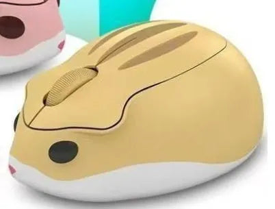 Hamster 109E model wireless Bluetooth silent mouse in grey, pink, or yellow colour.