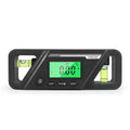 Digital magnetic inclinometer angle gauge on a metal surface, showing an angle reading on its display.