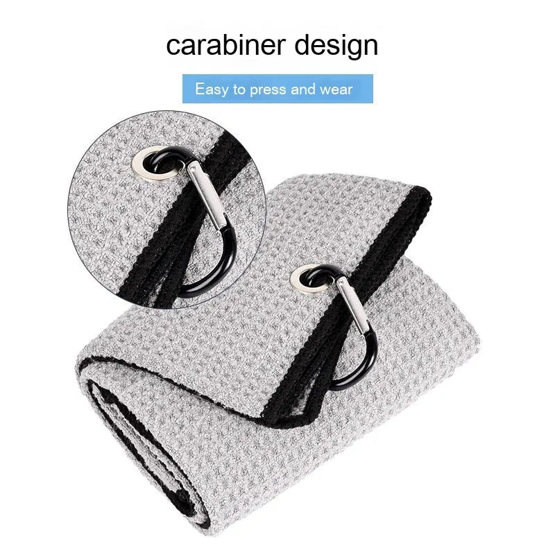 Waffle weave golf ball cleaning cloth towel in various colours with textured surface