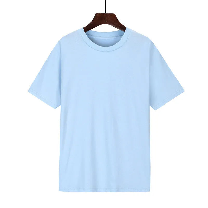 Men's loose fit cotton t-shirt in black, short sleeve, showing front print design.