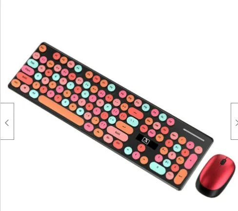 Wireless punk manipulator keyboard and mouse set in vibrant yellow mixed colour with backlight feature