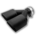 Black carbon fibre dual outlet car exhaust pipe tail nozzle, 250mm long