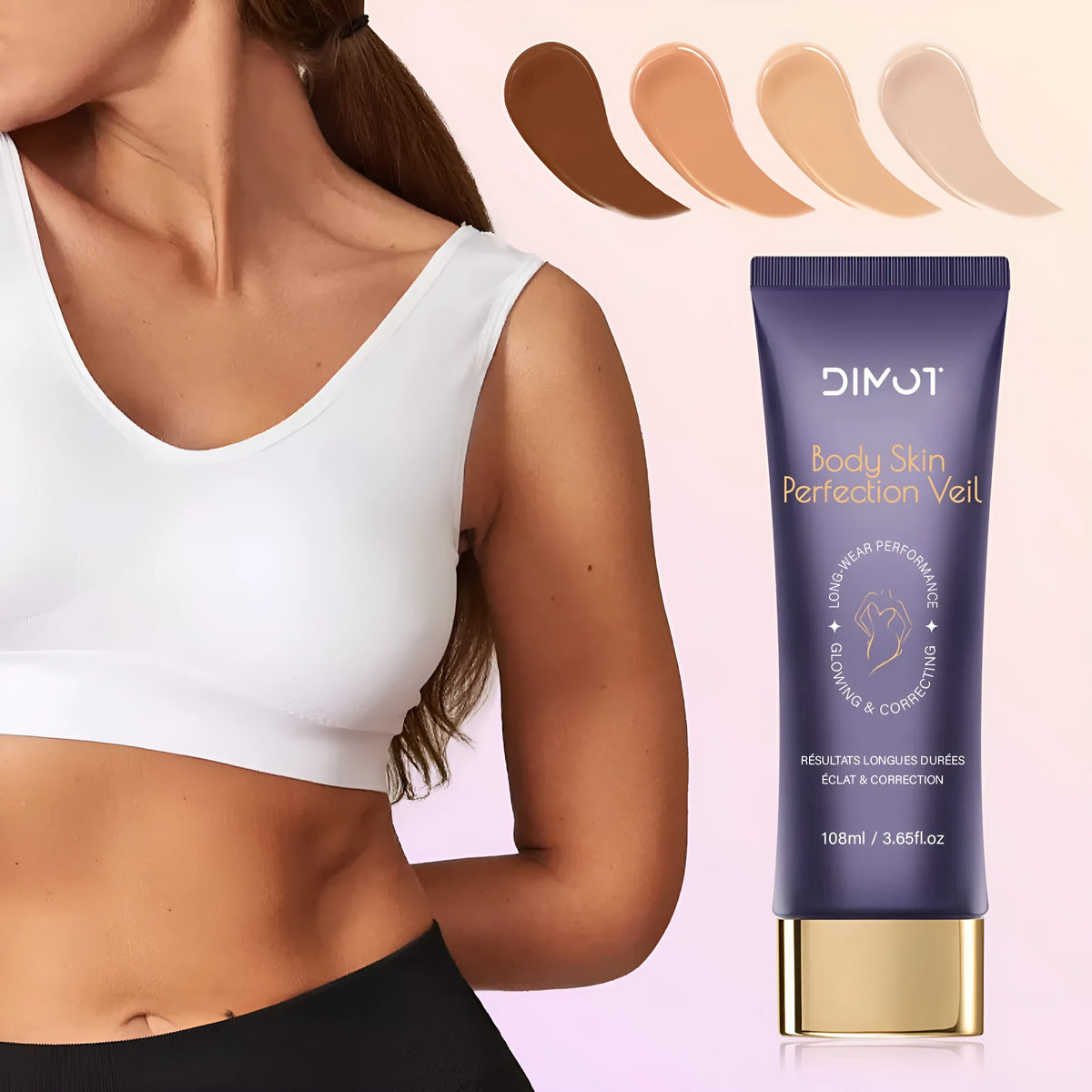108ml bottle of waterproof body concealer cream with an application brush for covering tattoos and birthmarks.