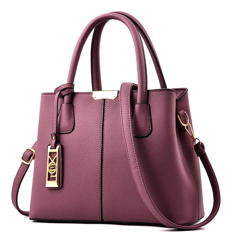 Soft PU leather women's shoulder bag in a horizontal square shape with a single strap.