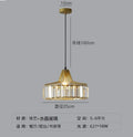 Small gold crystal LED droplight iron chandelier 220V bedroom bedside lamp