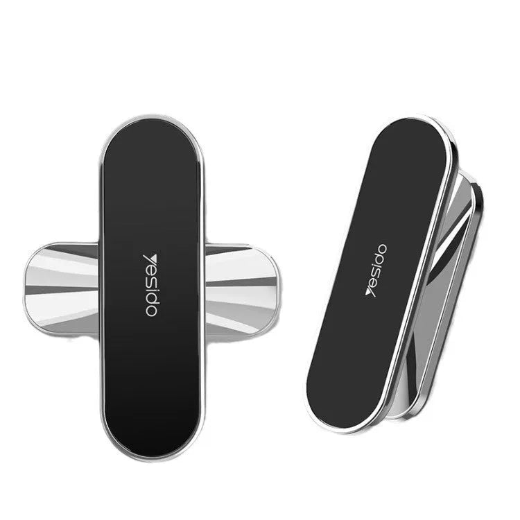 360 degree rotary magnetic phone holder bracket in black and grey with adhesive mount, zinc alloy and N50 magnet.