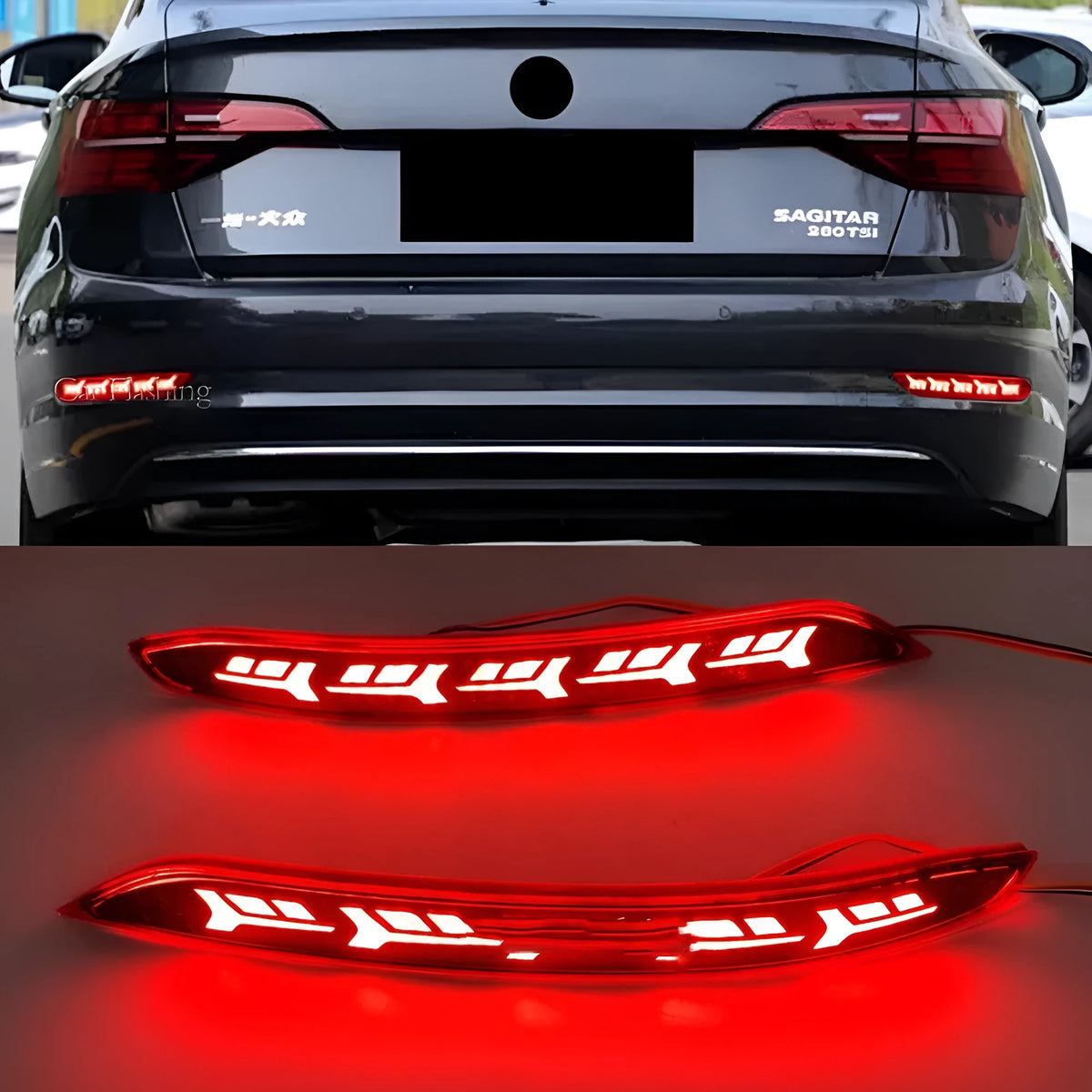 Volkswagen Sagitar LED bumper light with flowing water patterns for 19-21 models