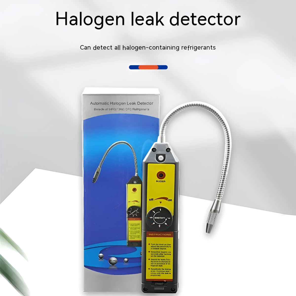 WJL-6000 electronic halogen leak detector with extended 20cm probe for refrigerant system testing