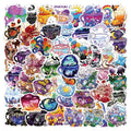 Colourful tea cup design waterproof graffiti stickers for scooters and luggage customisation