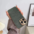Leather texture TPU phone case for iPhone in solid colour options including black, blue, grey and grey-green