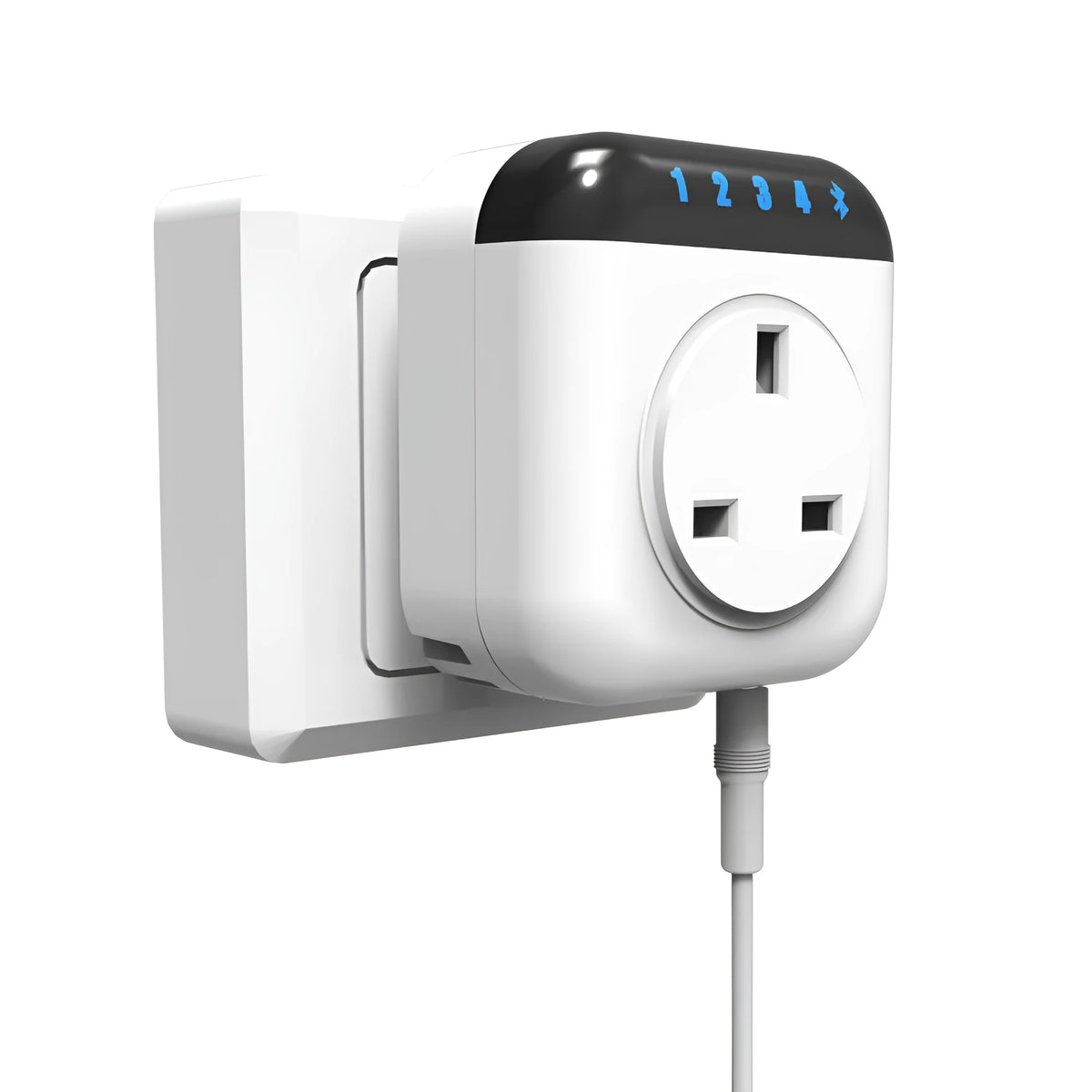 White Tuya WiFi smart temperature control socket with temperature sensor probe for US electrical outlets