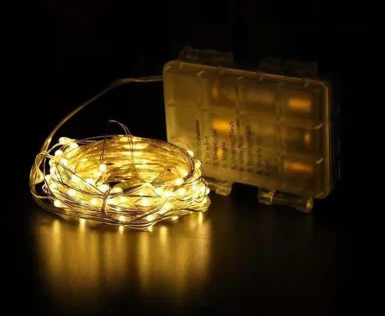 12-metre copper wire fairy lights with 120 LEDs in multiple colour options