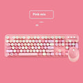 Wireless keyboard and mouse set in mixed colour options including blue, pink and purple variants