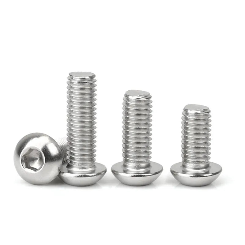 Stainless steel half round head pan head hexagon screw with whitewash finish and hexagon socket