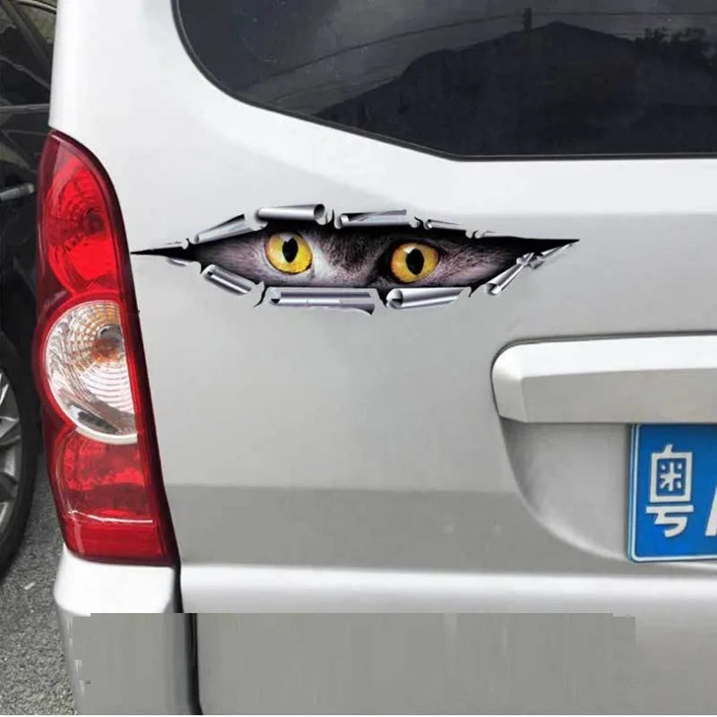 3D tiger eye and eagle eye design car door sticker on transparent PVC backing