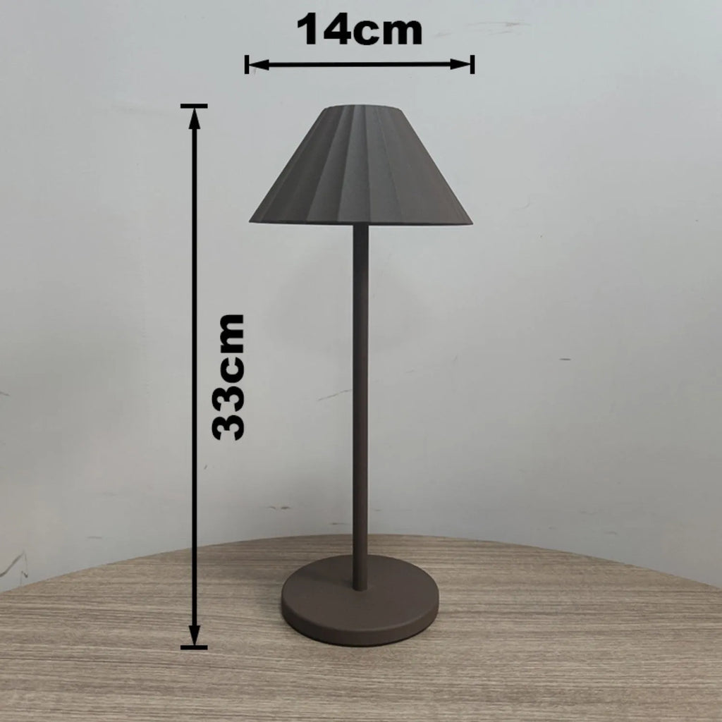 Alloy desk lamp in a choice of colours with a touch dimmer and USB-C charging port.