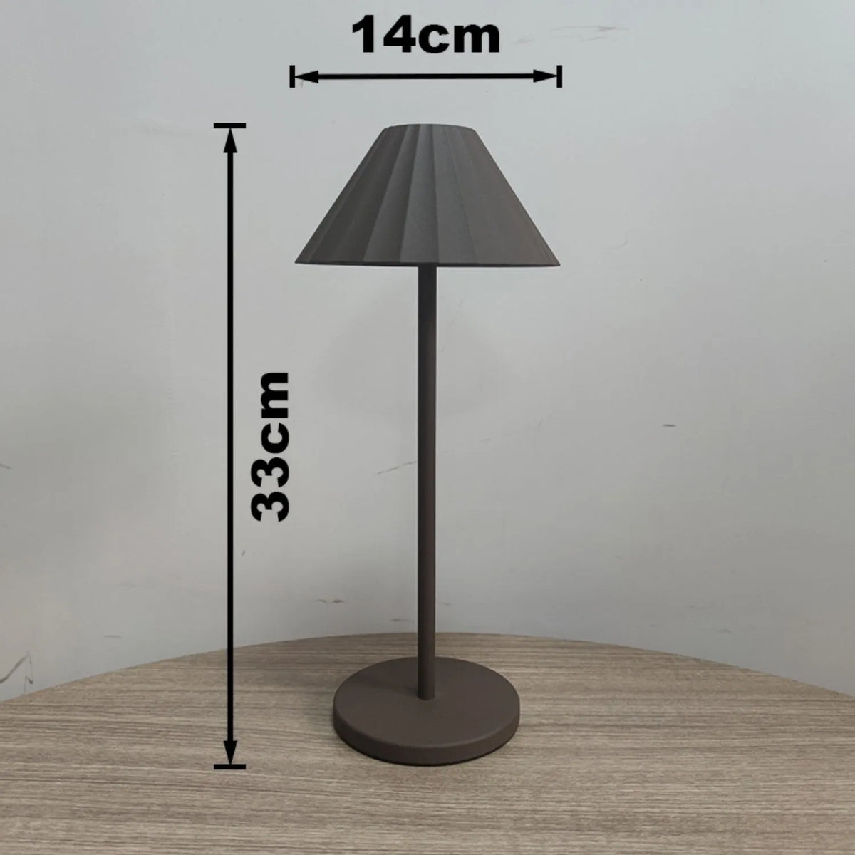 Alloy desk lamp in a choice of colours with a touch dimmer and USB-C charging port.