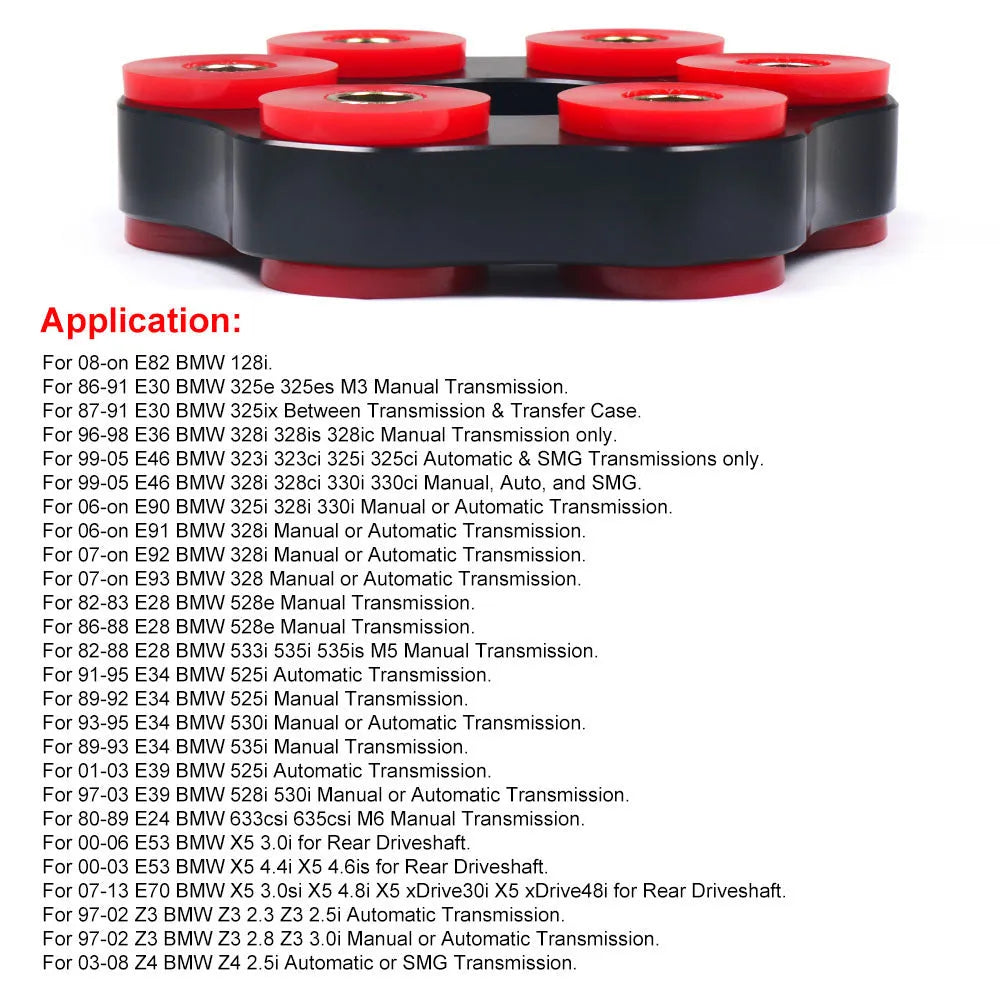 Red polyurethane aluminium drive shaft connecting plate bracket for BMW E46 E36 E30 M3 modification