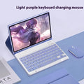 Soft TPU tablet protective case with integrated Bluetooth keyboard and separate charging mouse in Dark Green.