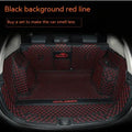 Tailored TPE XPE boot liner fitted in a Mitsubishi Outlander, showing full coverage and raised 3D edges.
