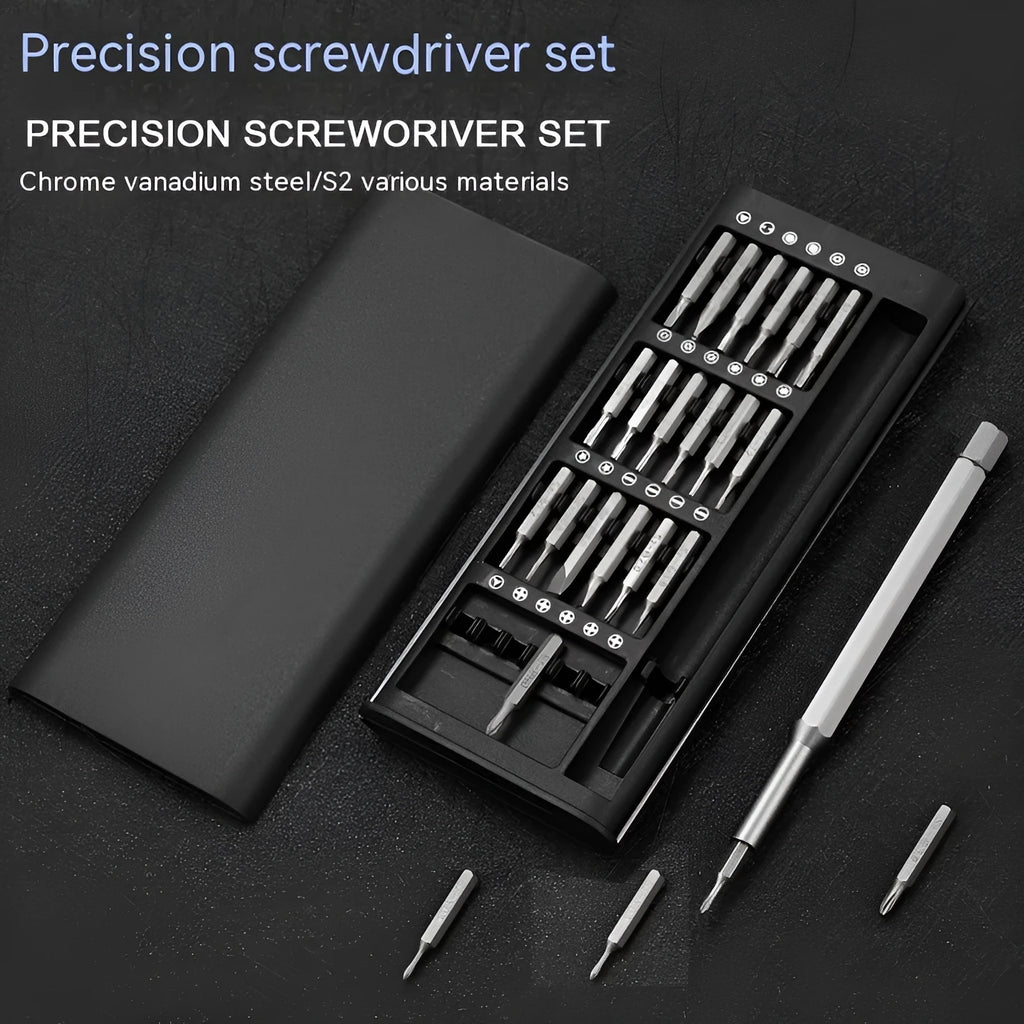 24 in 1 magnetic screwdriver repair kit with chrome vanadium steel shafts and aluminium/plastic handles