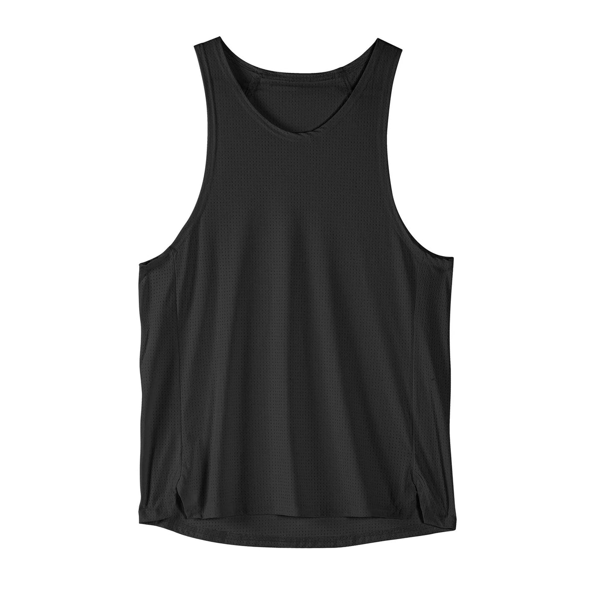 Men's black and white sleeveless nylon vest for sports and casual wear.