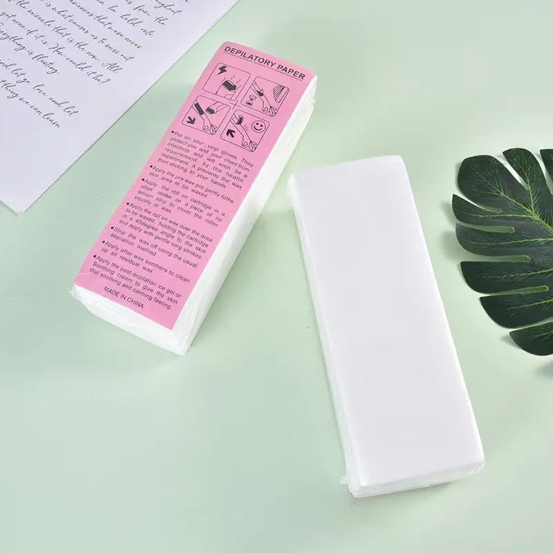 Pack of non-woven fabric hair removal wax strips for waxing treatments