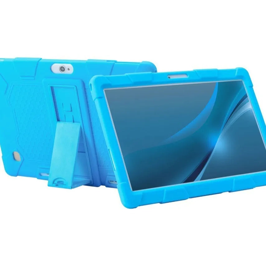Silicone protective case for 10.1-inch tablet in multiple colour options with built-in bracket