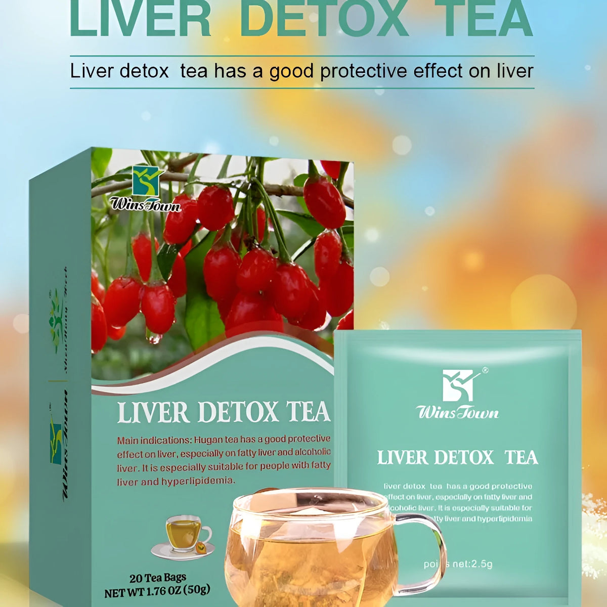 Herb substitutional tea box with traditional Chinese medicine food homology ingredients and 50g net content