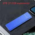 Sapphire blue portable external hard drive with metal shell showing USB connection cable
