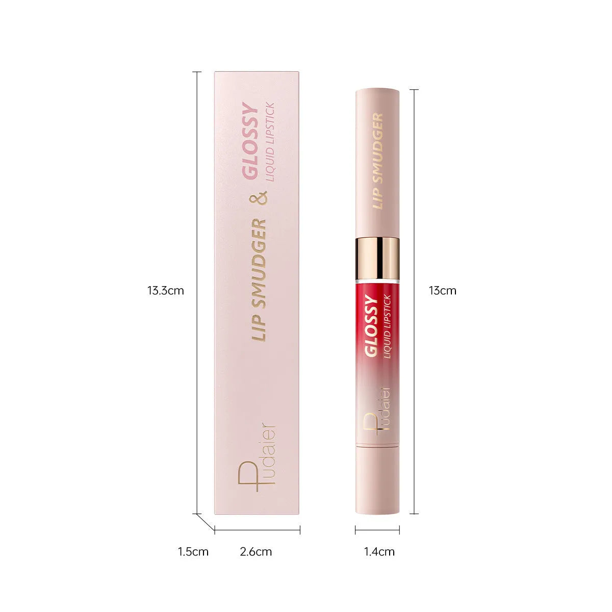 Double-headed lipstick and lip gloss set showing ten colour shades in matte finish.