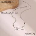 Geometric square zircon necklace on stainless steel flat snake chain with gold electroplated finish