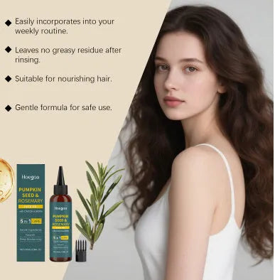 Rosemary hair essential oil 100ml bottle with pointed nozzle and hair comb