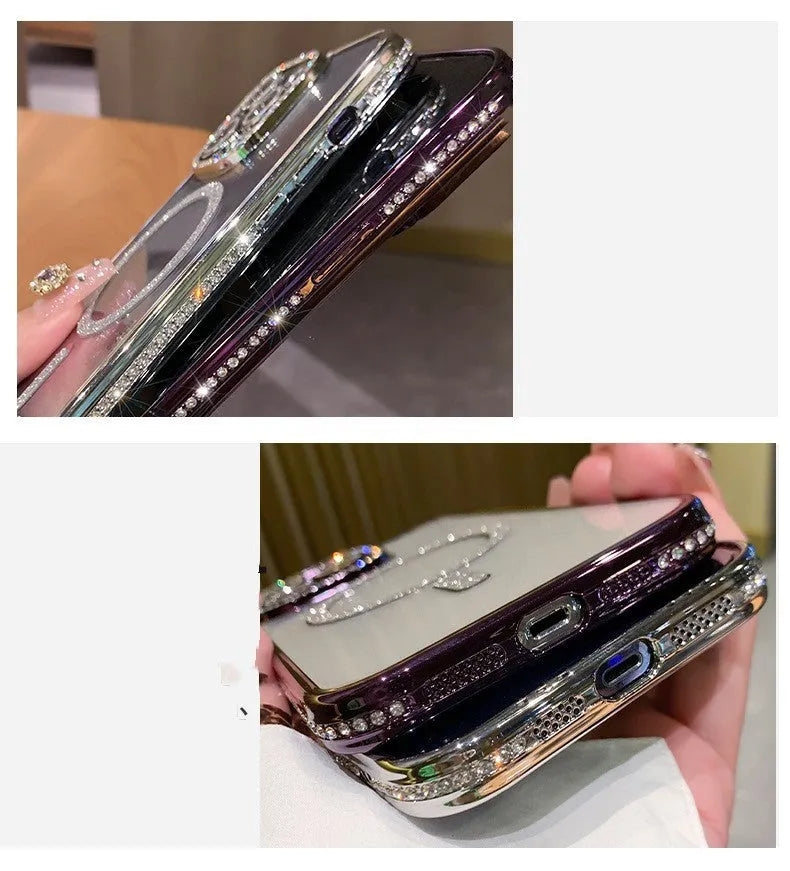 Wireless magnetic iPhone case in Deep Purple with soft silicone edges and electroplating finish