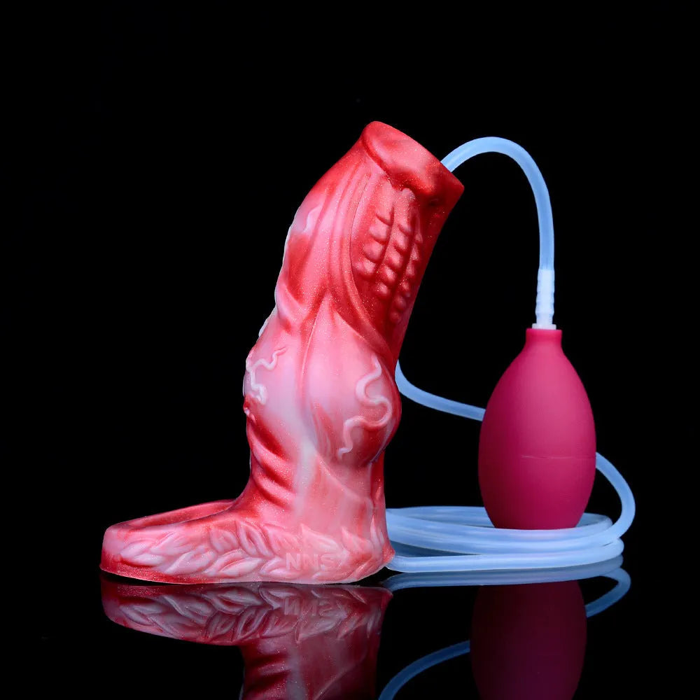 Water spray silicone adult toy set with syringe airbag components in M and L sizes